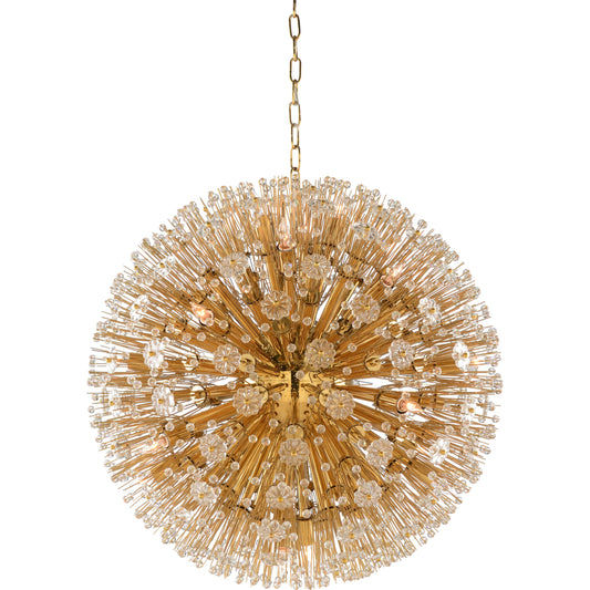 Lolita Chandelier by Wildwood in gold. Made from iron, crystal in a modern style.