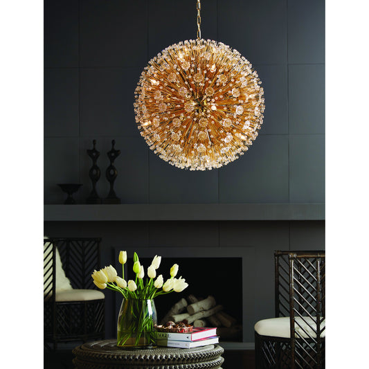 Lolita Chandelier by Wildwood in brass plated, clear. Made from iron, crystal in a modern style.