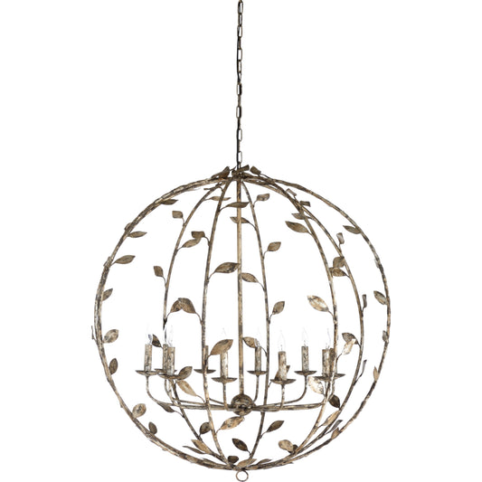 Charlotte Chandelier by Wildwood in silver. Made from iron in a transitional style.