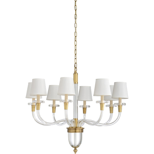 Salon Chandelier by Wildwood in clear, gold. Made from crystal, brass in a traditional style.