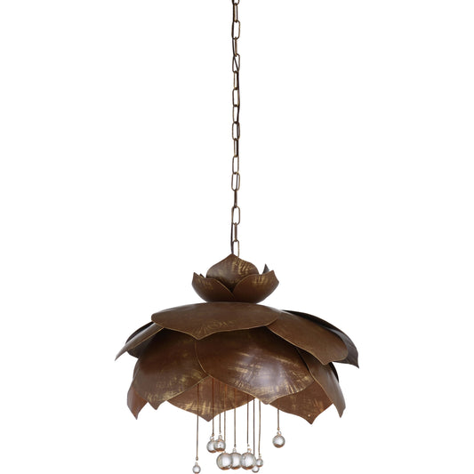 Droplet Pendant by Wildwood in brown, gold. Made from metal/crystal in a modern style.
