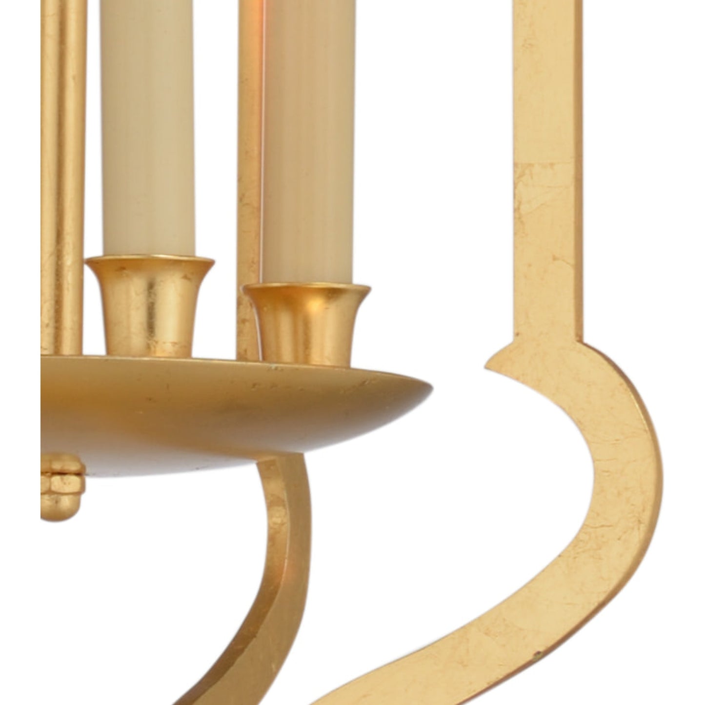 003 SR-837233 | Closeup | Odaslisque Lantern by Wildwood in gold leaf. Made from iron in a transitional style.