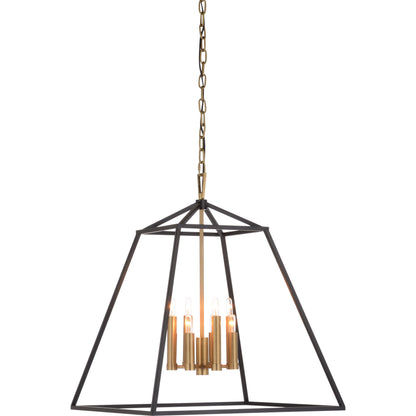 Poligono Pendant by Wildwood in black, antique brass. Made from iron in a modern style.