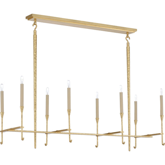 Diego Chandelier by Wildwood in gold. Made from steel in a modern style.