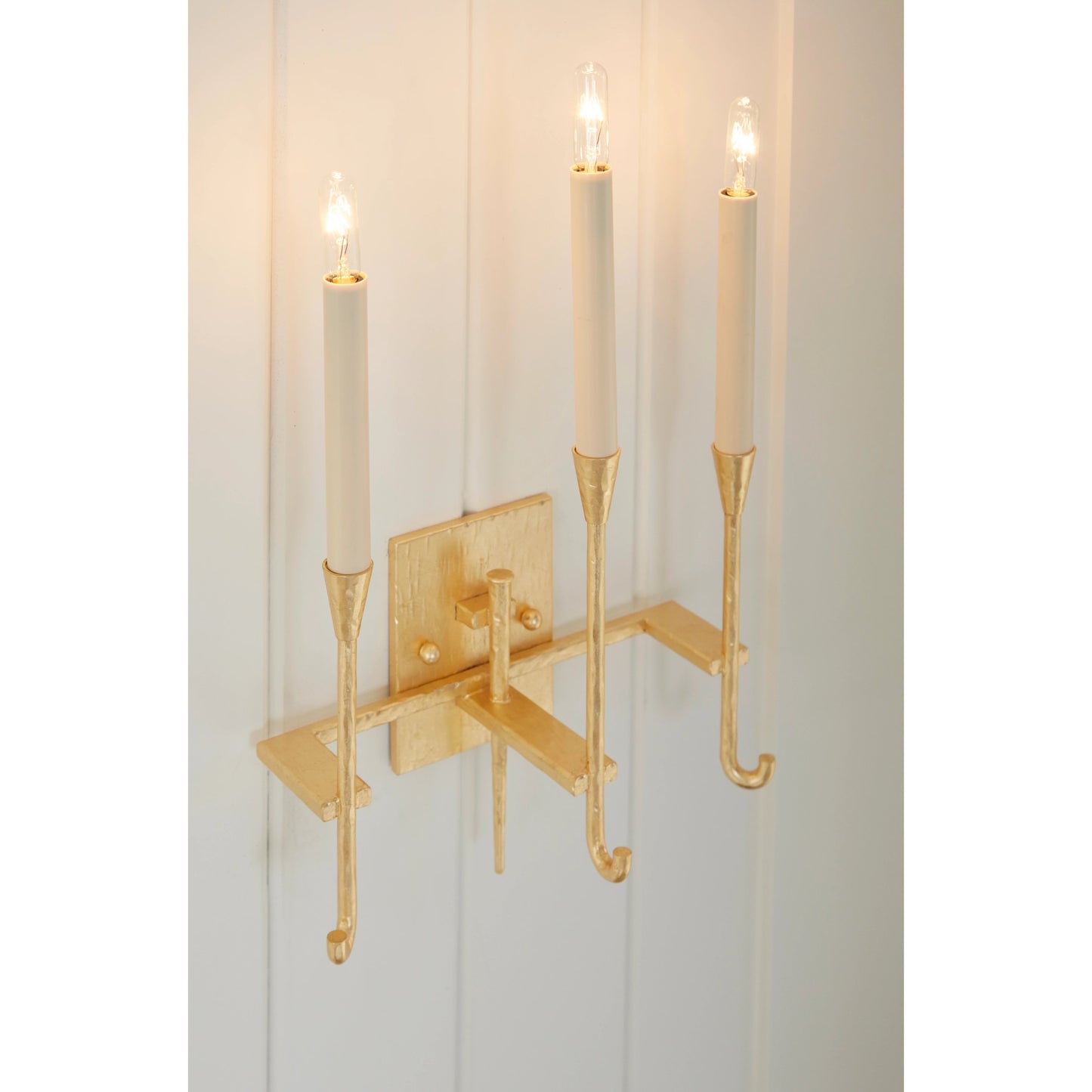 005 SI-2104522 | Additional Silo | Diego Sconce by Wildwood in hammered, gold leaf. Made from steel in a modern style.