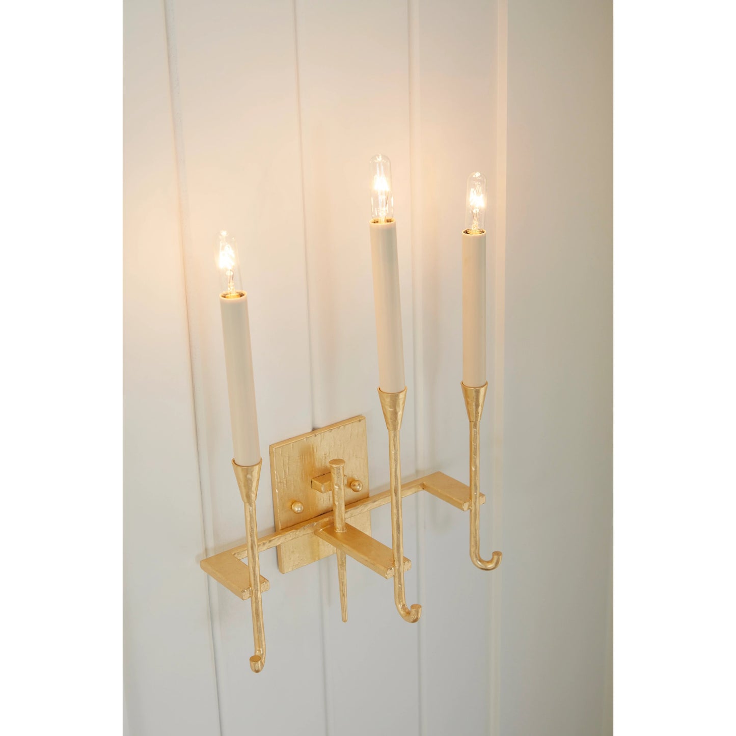 006 SI-2104522 | Additional Silo | Diego Sconce by Wildwood in hammered, gold leaf. Made from steel in a modern style.