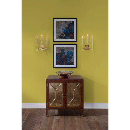 Diego Sconce by Wildwood in hammered, gold leaf. Made from steel in a modern style.