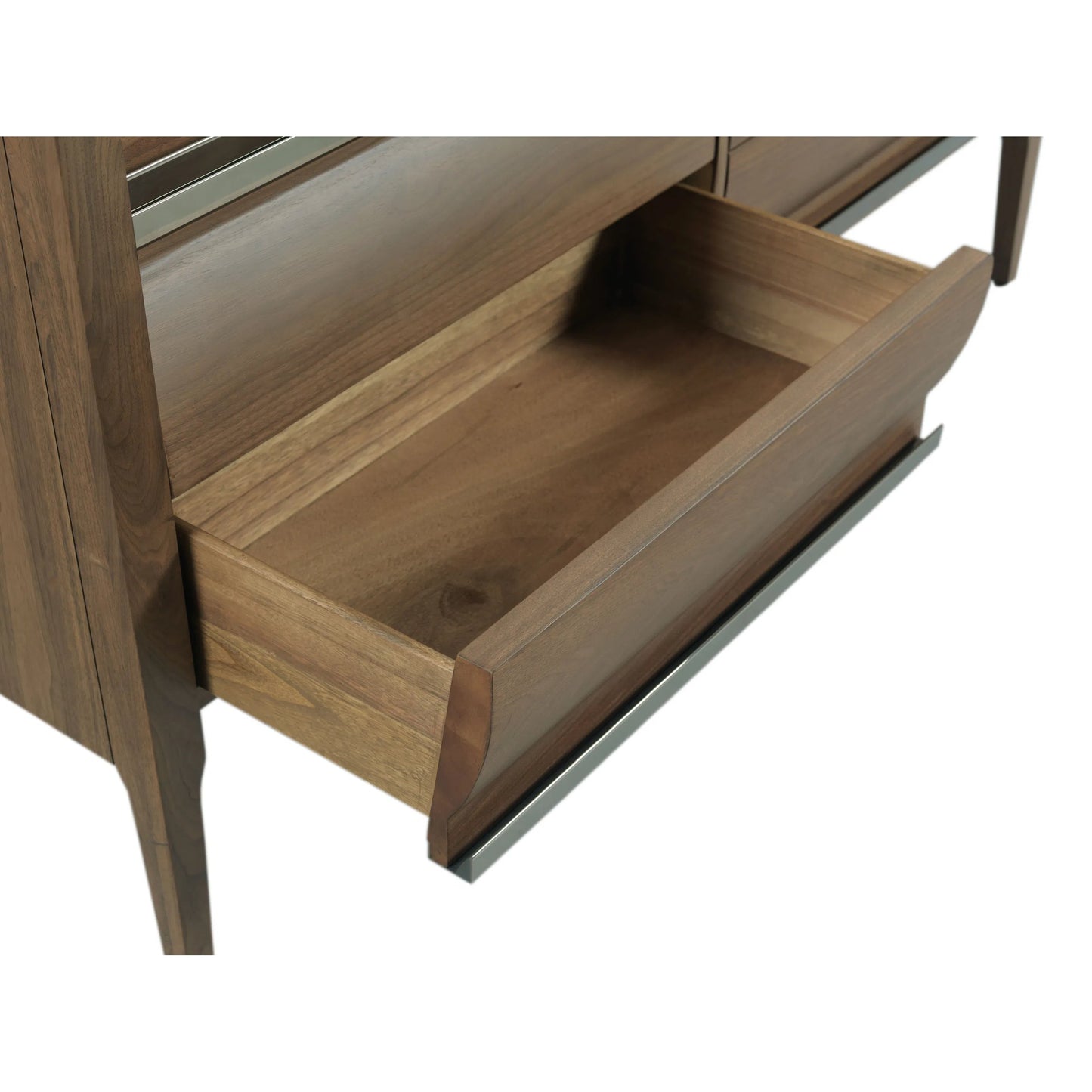 004 SI-2635753 | Closeup | Libby Langdon Heatherwood Chest by Fairfield Chair in brown and modern truffle. Made from walnut solids, veneers in a unique style.