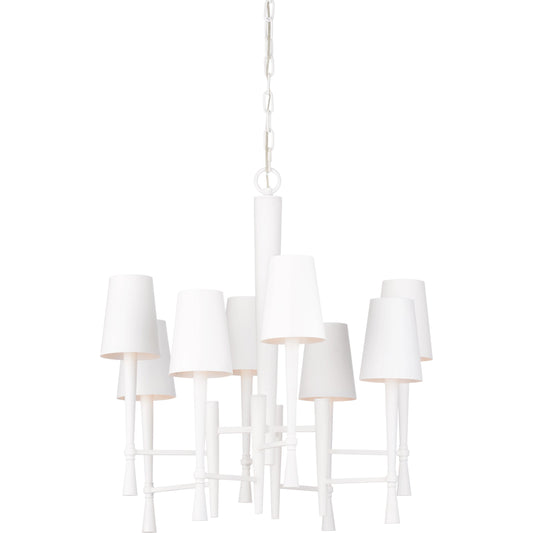 White Ferrier Chandelier by Wildwood in white. Made from steel/plaster in a modern style.