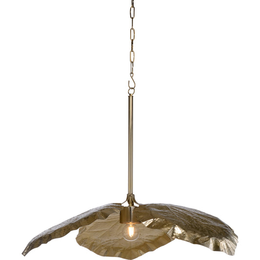 Tropical Leaf Pendant by Wildwood in gold. Made from steel in a coastal style.