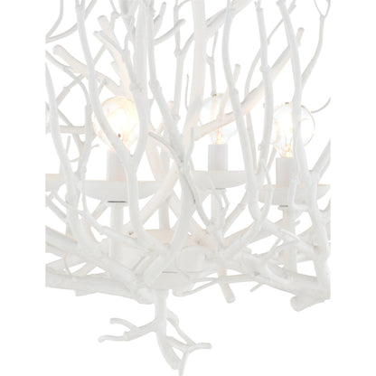 Cora Lee Chandelier by Wildwood in white. Made from iron in a modern style.