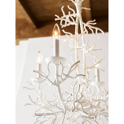 Cora Lee Chandelier by Wildwood in white. Made from iron in a modern style.