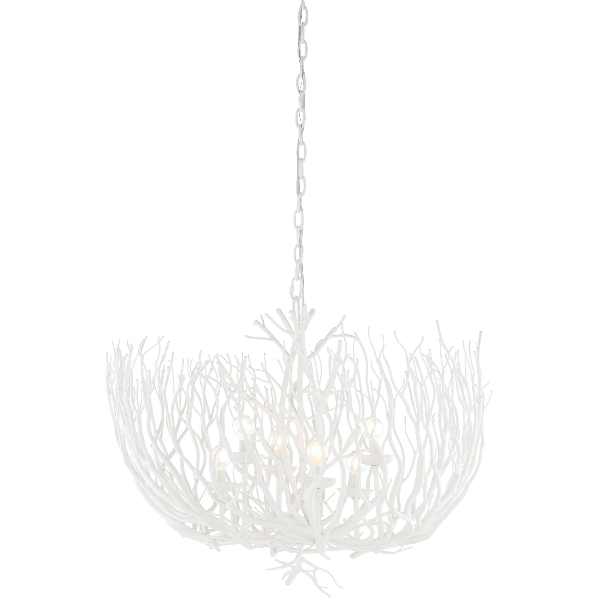 Cora Lee Chandelier by Wildwood in white. Made from iron in a modern style.