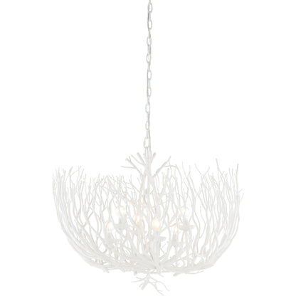 Cora Lee Chandelier by Wildwood in white. Made from iron in a modern style.