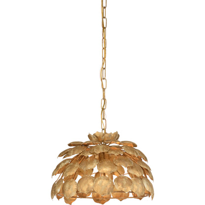 Pleione Petal Pendant by Wildwood in gold clay. Made from iron in a modern style.
