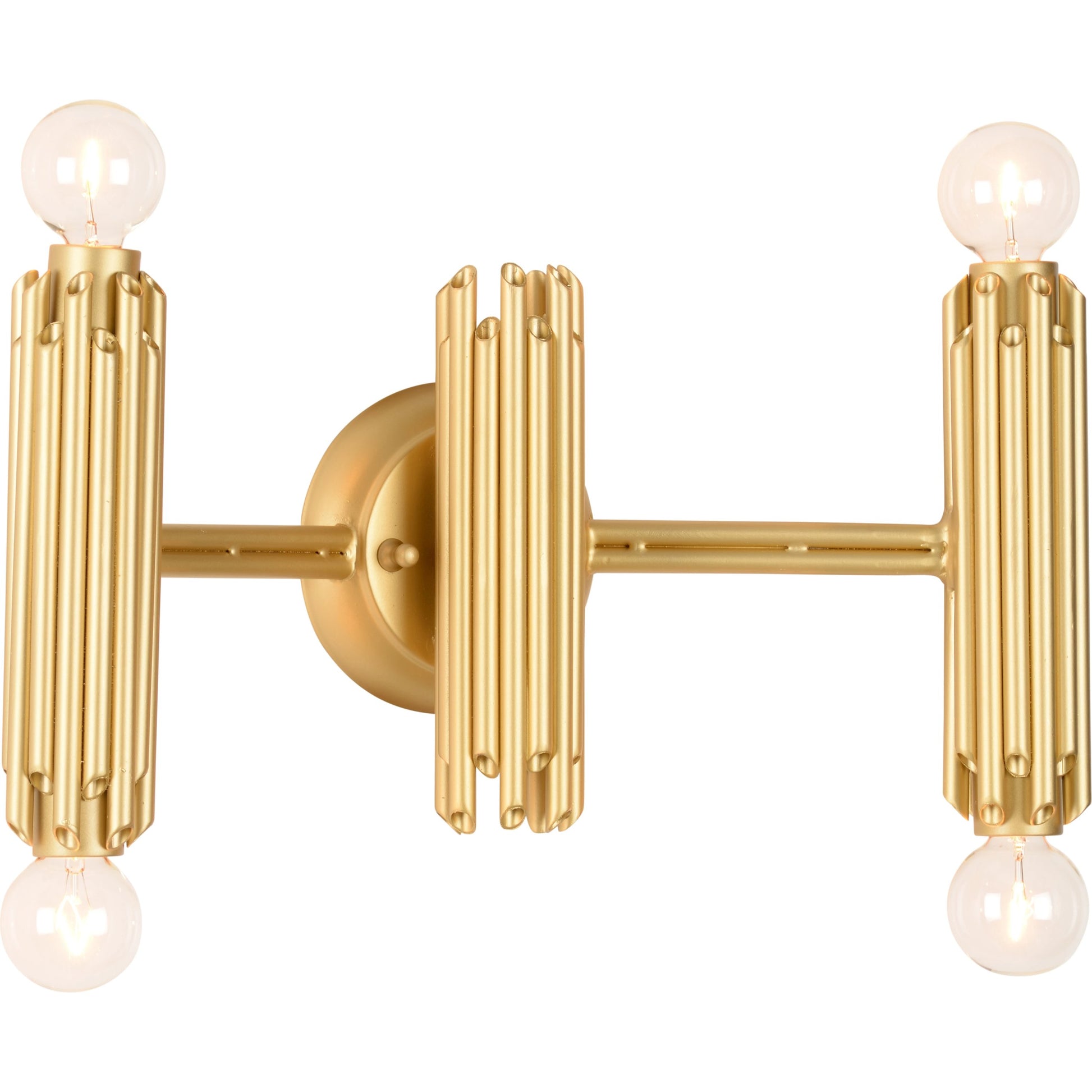 Baldwin Four Light Sconce by Wildwood in matte gold. Made from unique in a eclectic & global style.