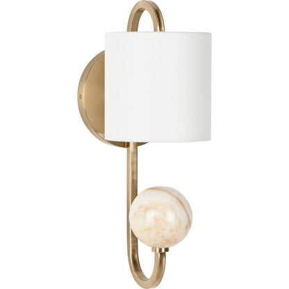 Varese Sconce by Wildwood in coffee bronze, calacatta gold. Made from iron/marble in a modern style.