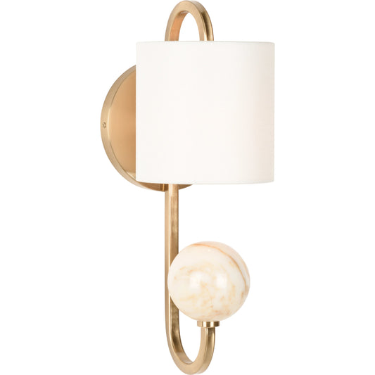 Varese Sconce by Wildwood in gold. Made from iron/marble in a modern style.