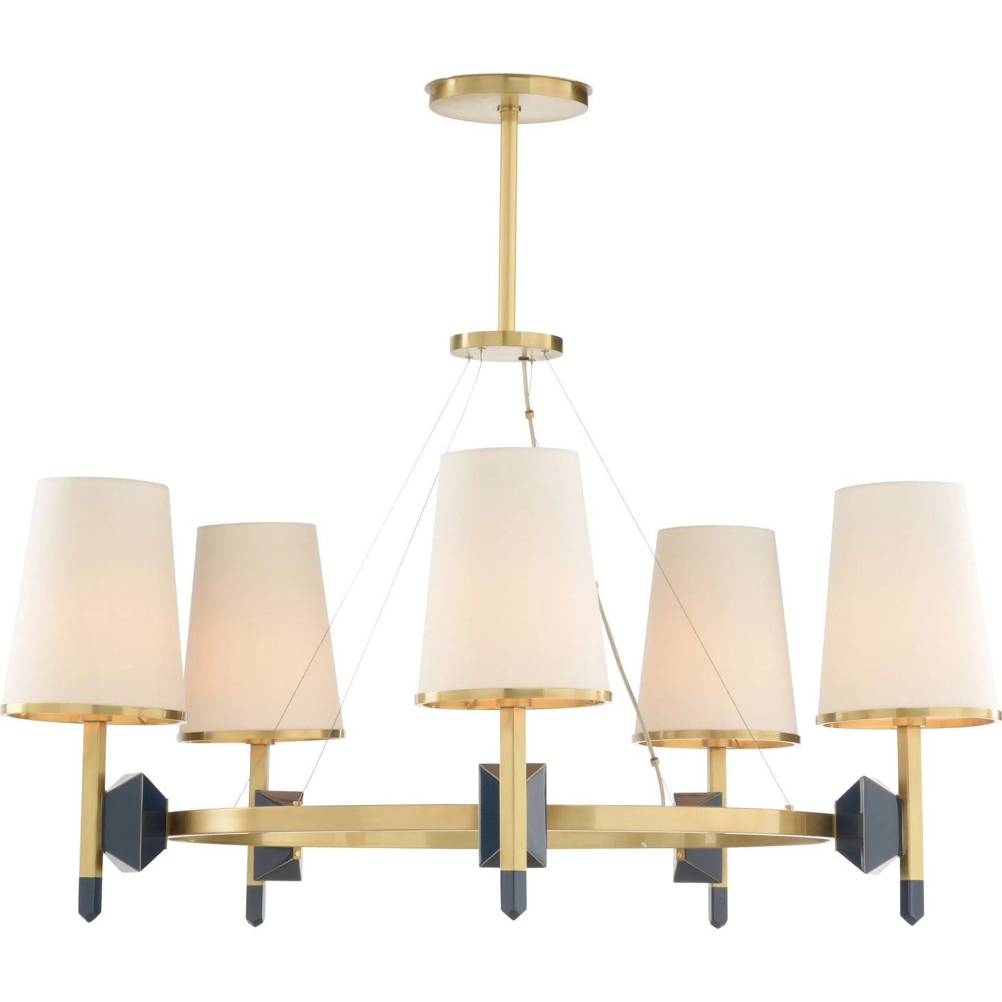 001 SI-2335377 | Primary Silo | Zuri Chandelier by Wildwood in gold, blue and antique brass, blue. Made from unique in a transitional style.