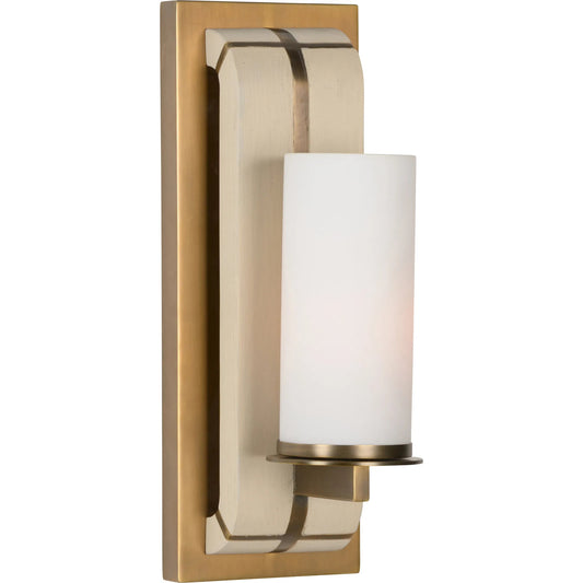 Oak Island Pier Sconce by Wildwood in brown, gold and taupe, antique brass, white. Made from unique in a unique style.