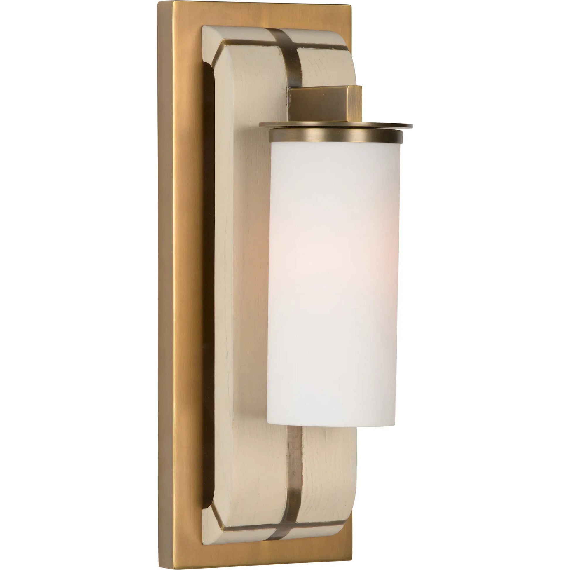 Oak Island Pier Sconce by Wildwood in brown, gold and taupe, antique brass, white. Made from unique in a unique style.