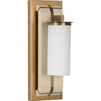 Oak Island Pier Sconce by Wildwood in brown, gold and taupe, antique brass, white. Made from unique in a unique style.
