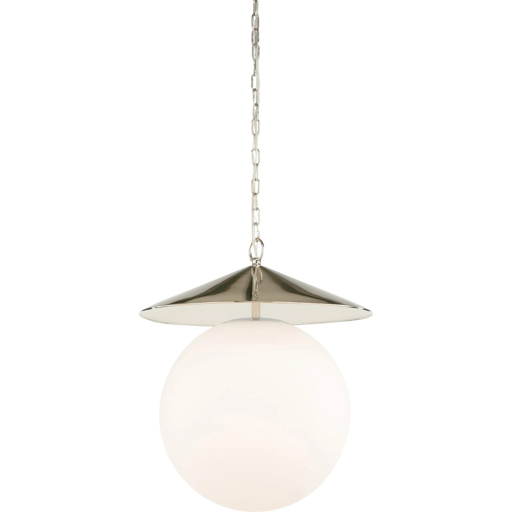 Kyoto Pendant by Wildwood in silver and polished nickel, white milk. Made from unique in a unique style.