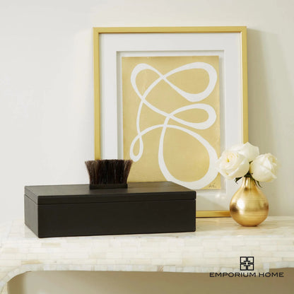 Harrington Box by Global Views. Made from mdf, brass, horse hair, leather cladding in a traditional style.