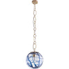 Blue Avio Swirl, Antique Brass