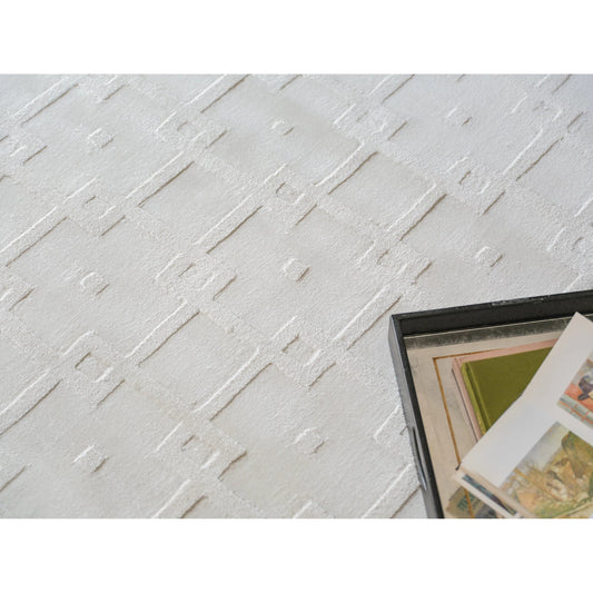 Camora Modern 6752 Rug by Exquisite Rugs in white. Made from s