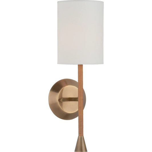 Jaxson Sconce by Wildwood in natural, antique brass. Made from unique in a unique style.