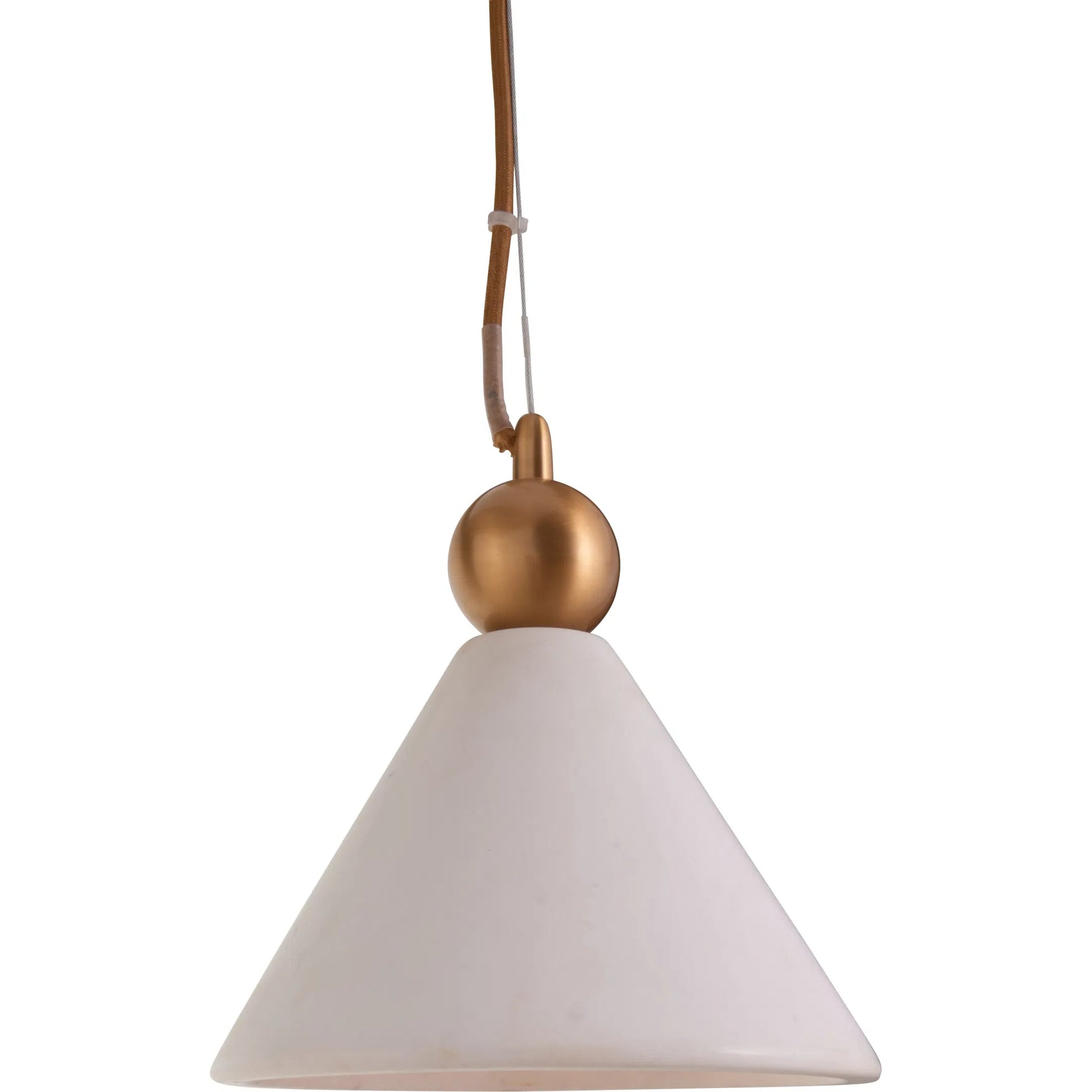 Jett Pendant by Wildwood in natural white, antique brass. Made from unique in a transitional style.