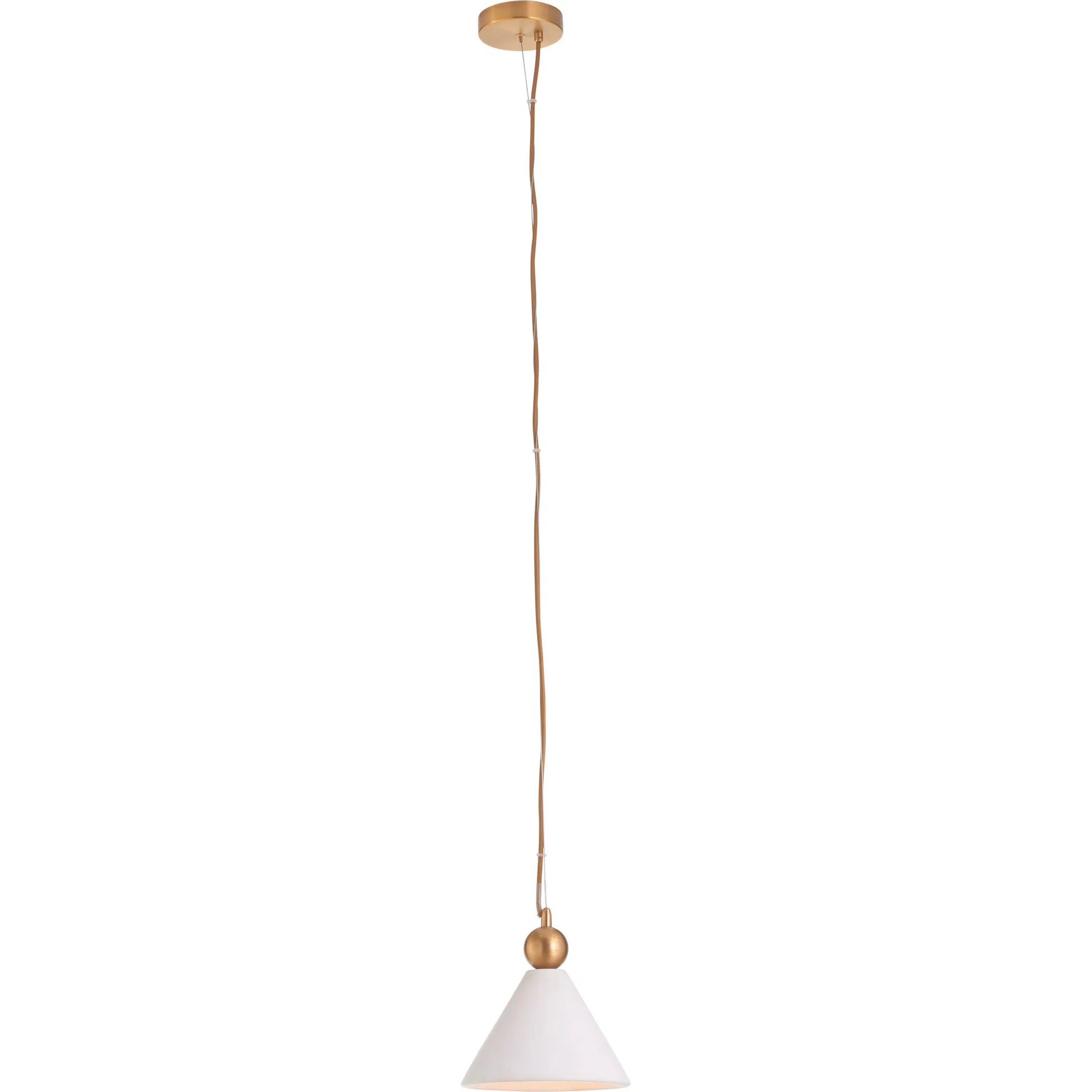 Jett Pendant by Wildwood in natural white, antique brass. Made from unique in a transitional style.