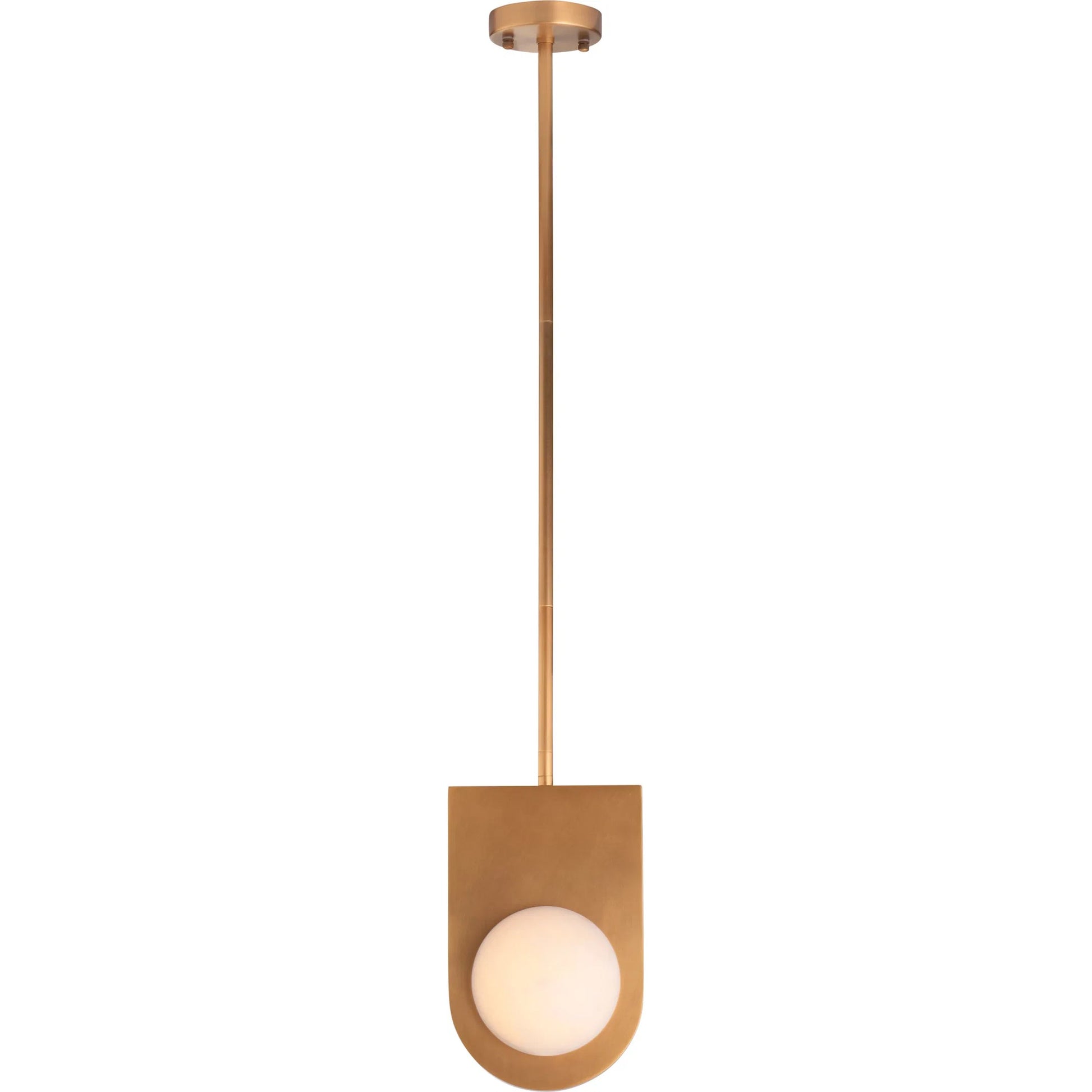Orin Pendant by Wildwood in natural white, antique brass. Made from unique in a transitional style.