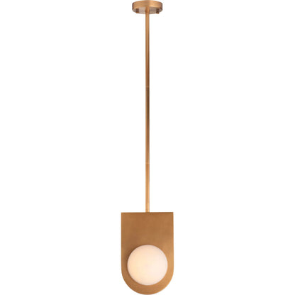 Orin Pendant by Wildwood in natural white, antique brass. Made from unique in a transitional style.