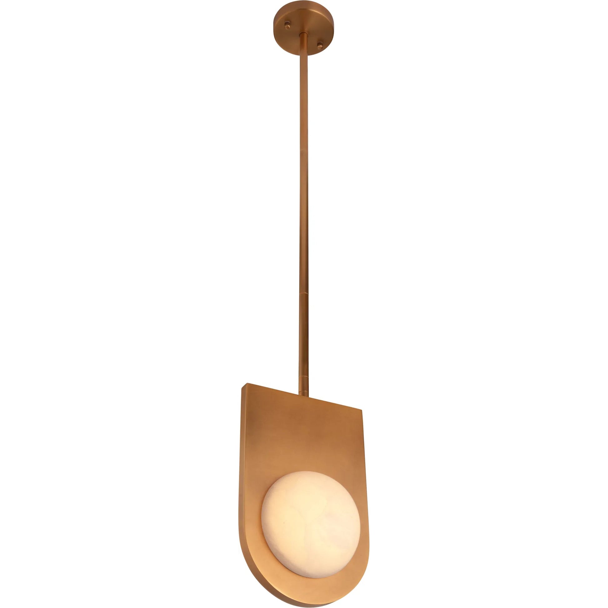 Orin Pendant by Wildwood in natural white, antique brass. Made from unique in a transitional style.