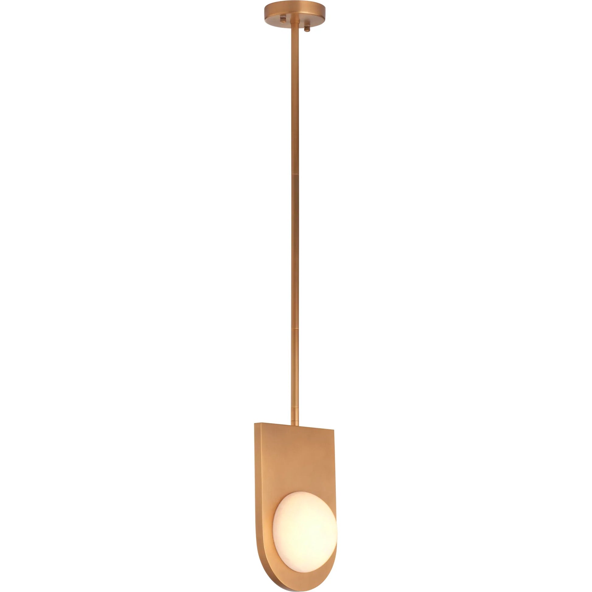 Orin Pendant by Wildwood in natural white, antique brass. Made from unique in a transitional style.