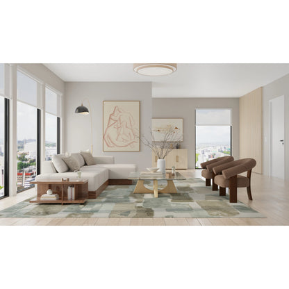 Kendall KDL8A59F Rug by Feizy in green, brown, ivory. Made from viscose, wool in a unique style.