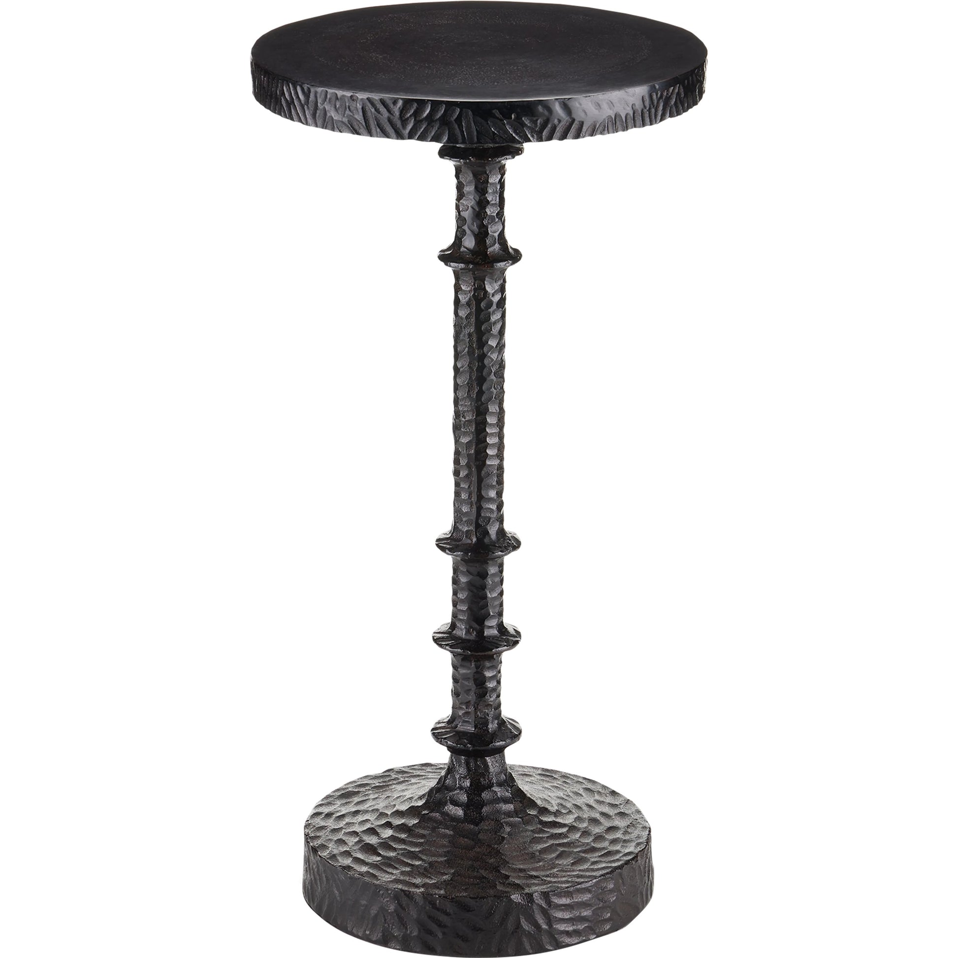 Gallo Accent Table by Currey and Company in bronze. Made from cast aluminum in a modern style.