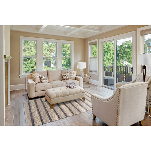 Berkeley Transitional Stripes Rug - 0738F by Feizy in ivory, tan, gray. Made from wool in a unique style.