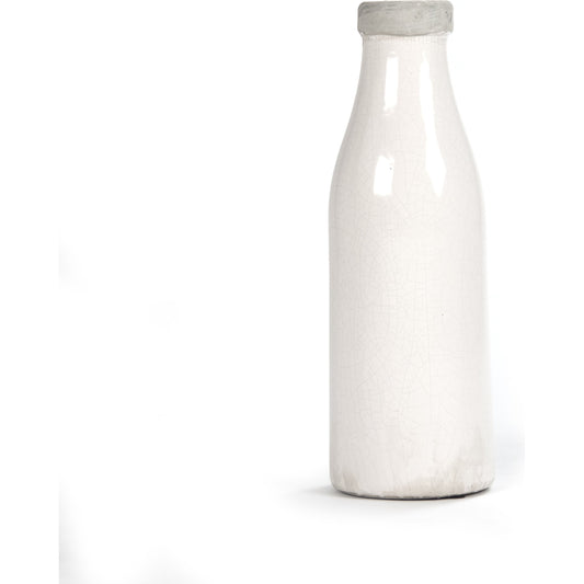 Distressed Crackle White Smooth Vase by Zentique in distressed crackle white. Made from ceramic in a cottage & farmhouse style.
