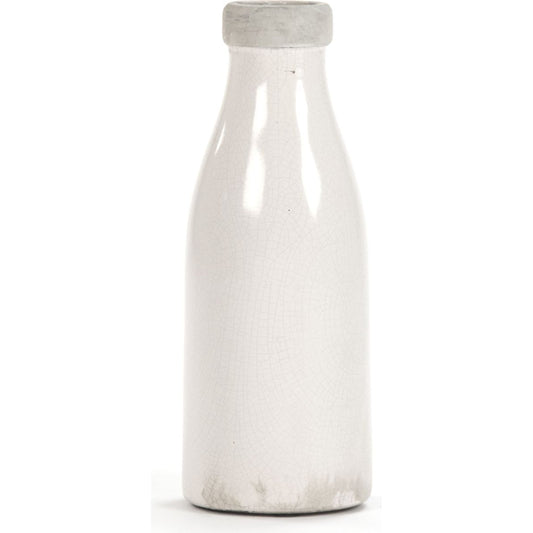 Distressed Crackle White Smooth Vase by Zentique in distressed crackle white. Made from ceramic in a cottage & farmhouse style.