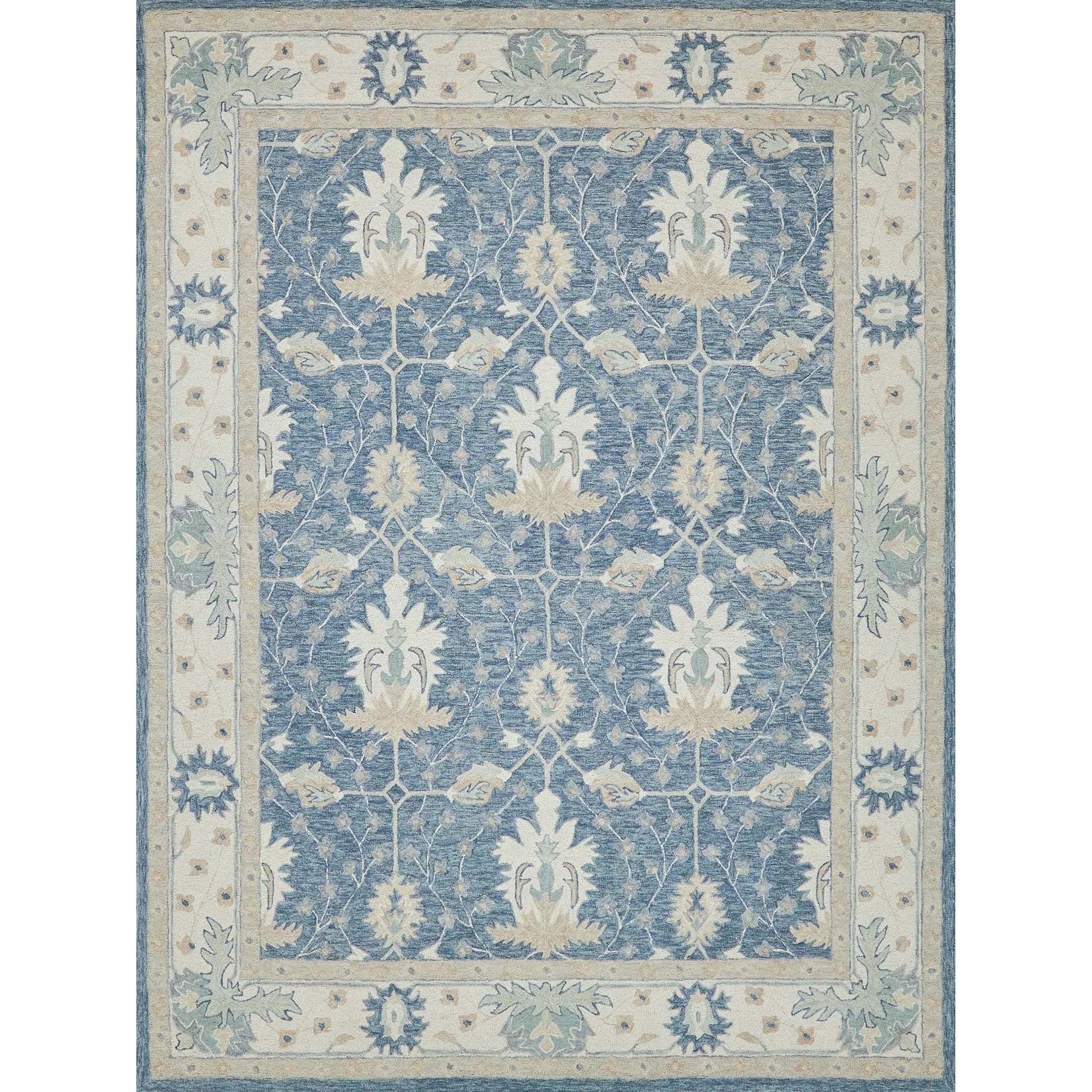 Claremont Oushak 6793 Rug by Exquisite Rugs in blue, ivory. Made from new zealand wool in a unique style.