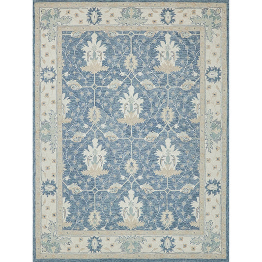 Claremont Oushak 6793 Rug by Exquisite Rugs in blue, ivory. Made from new zealand wool in a unique style.