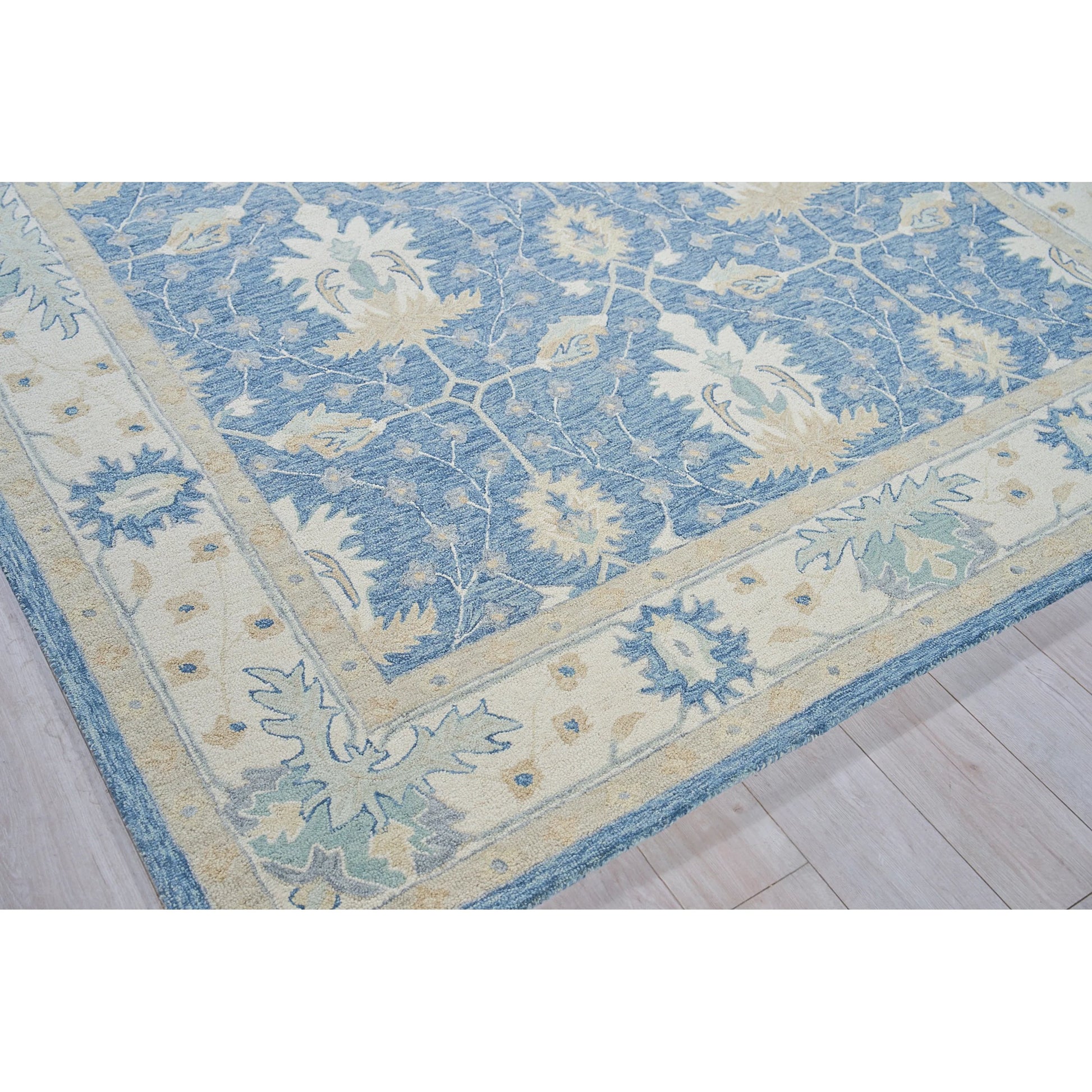 Claremont Oushak 6793 Rug by Exquisite Rugs in blue, ivory. Made from new zealand wool in a unique style.