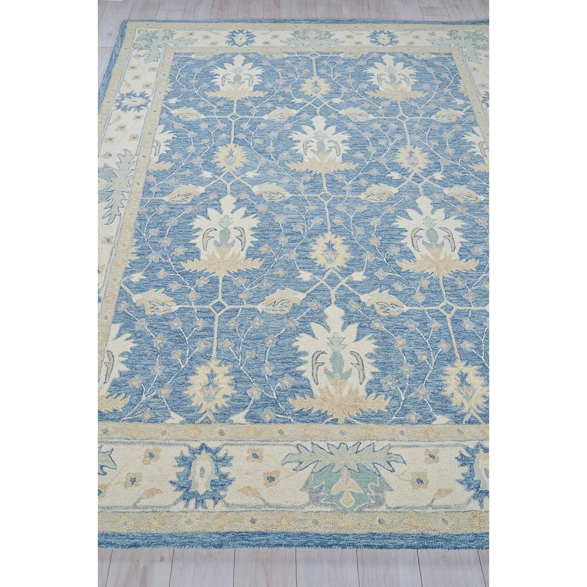 Claremont Oushak 6793 Rug by Exquisite Rugs in blue, ivory. Made from new zealand wool in a unique style.