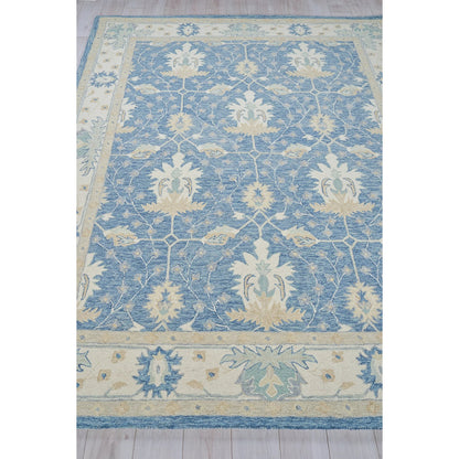 Claremont Oushak 6793 Rug by Exquisite Rugs in blue, ivory. Made from new zealand wool in a unique style.