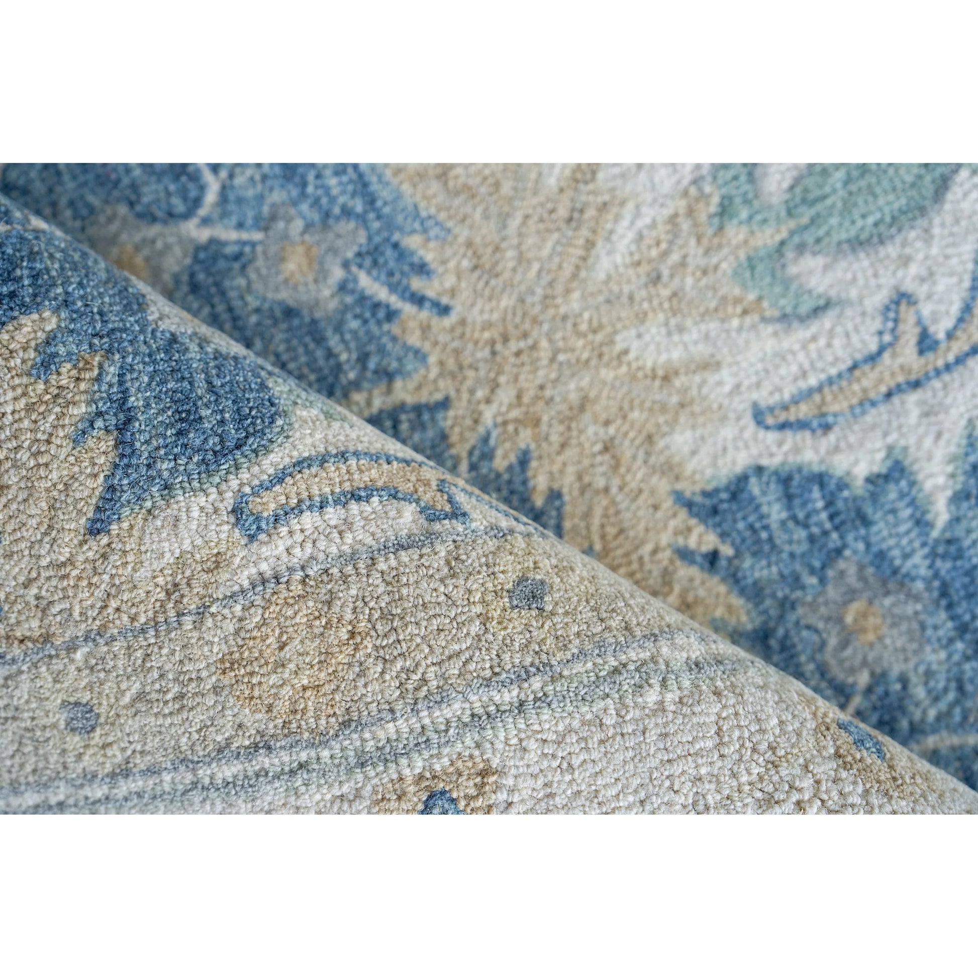 Claremont Oushak 6793 Rug by Exquisite Rugs in blue, ivory. Made from new zealand wool in a unique style.
