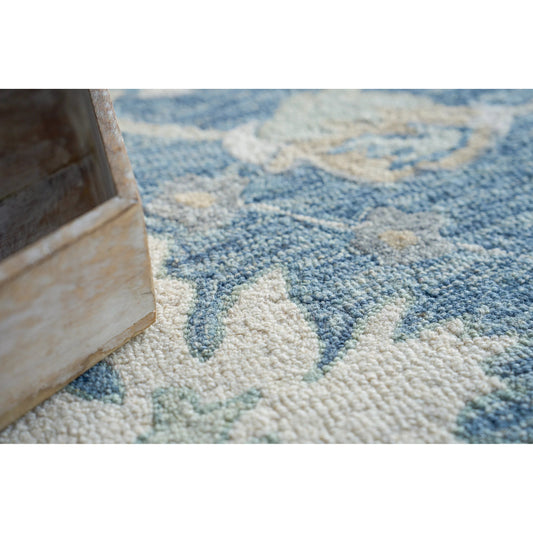 Claremont Oushak 6793 Rug by Exquisite Rugs in blue, ivory. Made from new zealand wool in a unique style.