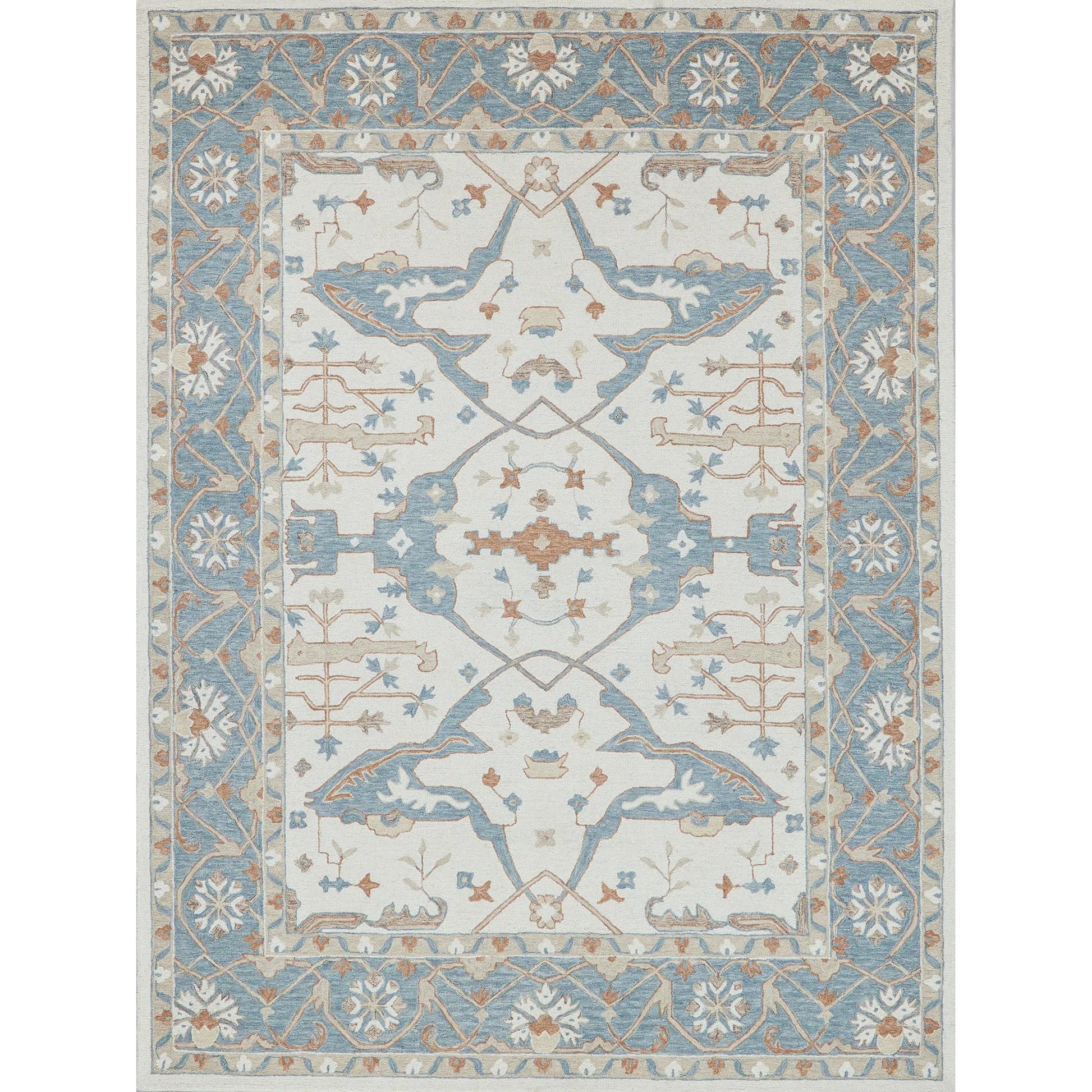 Claremont Oushak 6794 Rug by Exquisite Rugs in ivory, light blue. Made from new zealand wool in a unique style.